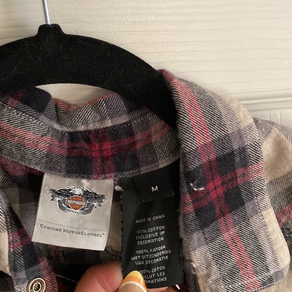 HARLEY-DAVIDSON plaid button down - Picture 2 of 5